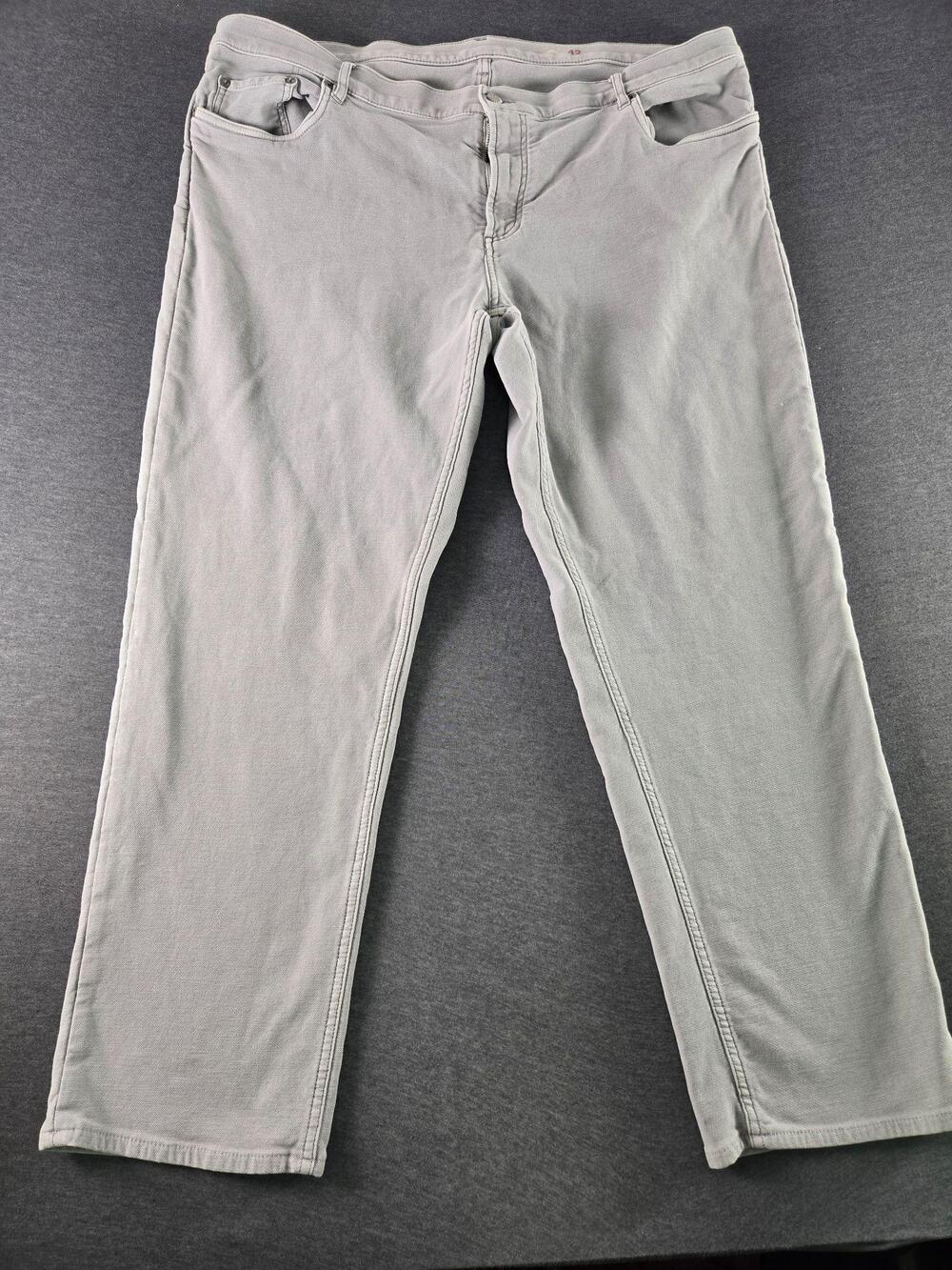 Faherty Jeans Mens 42x30 Gray Light Wash Stretch Denim Straight Leg Casual Pants